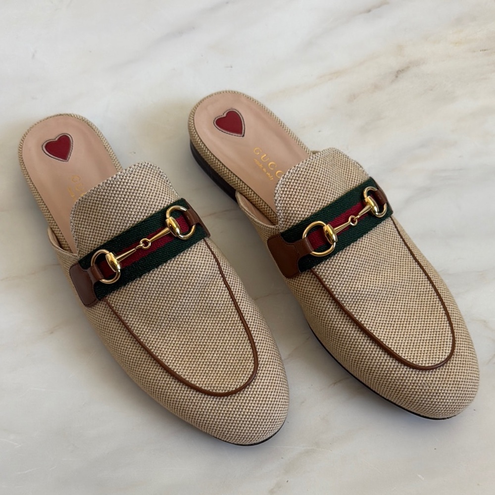 Gucci Princetown Canvas Mules!